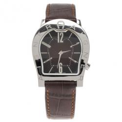 Pre Owned Aigner Black Stainless Steel Verona Nuovo Men's Wristwatch 32MM