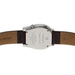 Pre Owned Aigner Black Stainless Steel Verona Nuovo Men's Wristwatch 32MM