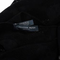 مملوكة مسبقًا Alexander McQueen Black Silk and Wool Skull Scarf