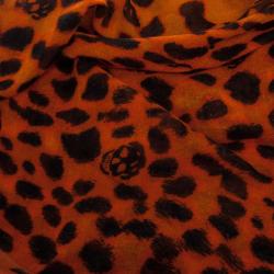 Alexander McQueen Leopard Print Cashmere and Silk 135x135cm Skull Scarf  