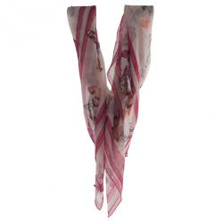 Alexander McQueen Butterfly and Lion Print Square Scarf