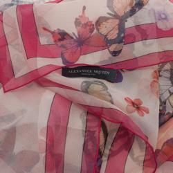 Alexander McQueen Butterfly and Lion Print Square Scarf