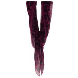 Pre Owned Alexander McQueen Pink Silk Animalier Skull Square Scarf