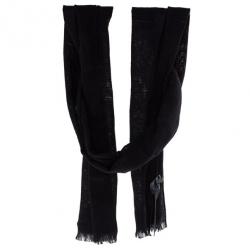 مملوكة مسبقًا Alexander McQueen Black Silk and Wool Skull Scarf
