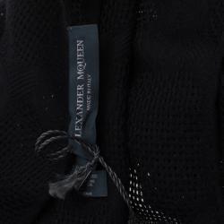 مملوكة مسبقًا Alexander McQueen Black Silk and Wool Skull Scarf