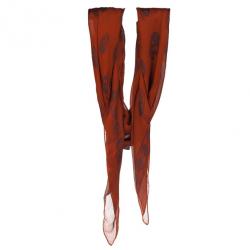 Pre Owned Alexander McQueen Classic Orange Skull Print Scarf