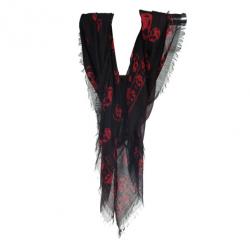 مملوكة مسبقًا Alexander McQueen Classic Skull 120x104cm Silk Scarf