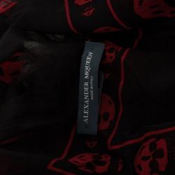 مملوكة مسبقًا Alexander McQueen Classic Skull 120x104cm Silk Scarf