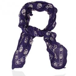 Pre Owned Alexander McQueen Purple Skull Scarf