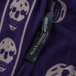 Pre Owned Alexander McQueen Purple Skull Scarf