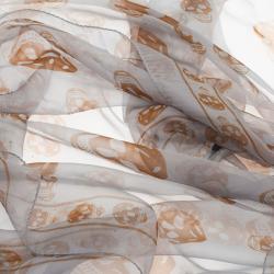 Pre Owned Alexander McQueen Grey Skull Silk Scarf