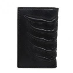 Alexander McQueen Black Spine-Embossed Credit Card Holder