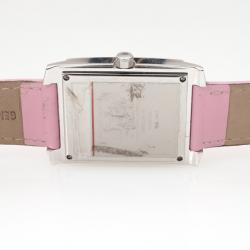 AquaMarin Diamond Mother of Pearl SS Leather Womens Wristwatch 34 MM