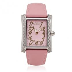 AquaMarin Harmonie Diamond SS Leather Womens Watch 34 MM