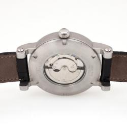 AquaMarin XL Power Reserve SS Leather Mens Wristwatch 46 MM		