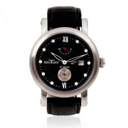 AquaMarin XL Power Reserve SS Leather Mens Wristwatch 46 MM		