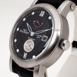 AquaMarin XL Power Reserve SS Leather Mens Wristwatch 46 MM		