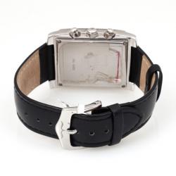 Pre Owned AquaMarin Diamond Chronograph SS Leather Womens Wristwatch 34 MM