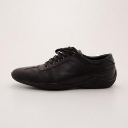 Armani Collezioni Black Leather Men's Sneakers Size 43