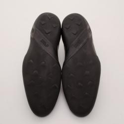 Armani Collezioni Black Leather Men's Sneakers Size 43