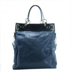 Pre Owned Balenciaga Black and Teal Leather Lune Tote 