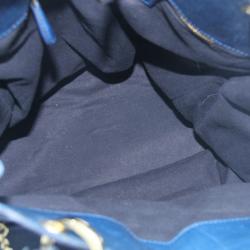 Pre Owned Balenciaga Black and Teal Leather Lune Tote 