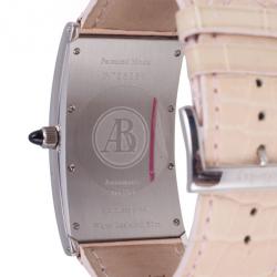 Pre Owned Barthelay Pink Mother Of Pearl Diamond Fond Acier Womens Wristwatch 30 MM