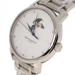 Pre Owned Baume & Mercier White Stainless Steel Classima Men's Wristwatch 42MM