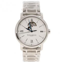 Pre Owned Baume & Mercier White Stainless Steel Classima Men's Wristwatch 42MM