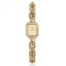 مملوكة مسبقًا Baume & Mercier High Jewelry Diamond 18K Yellow Gold Womens Wristwatch 15 MM