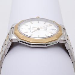 Pre Owned Baume & Mercier Riviera Two Tone 18K Gold & Stainless Steel Wristwatch Mens 