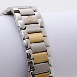 Pre Owned Baume & Mercier Riviera Two Tone 18K Gold & Stainless Steel Wristwatch Mens 