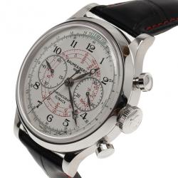 Pre Owned Baume & Mercier White Stainless Steel Capeland Men's Wristwatch 44MM
