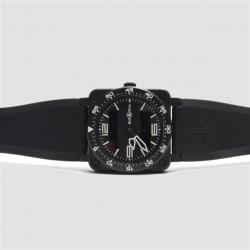 Bell & Ross SS Black Case Aviation Digital Date Mens Wristwatch 44 MM