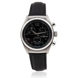 Bell & Ross Classic SS Leather Chronograph Womens Wristwatch 34 MM		