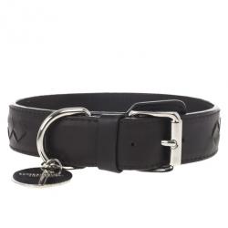 مملوكة مسبقًا Bottega Veneta Brown Intrecciato Dog Collar
