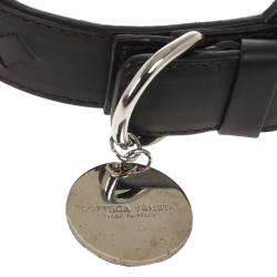 مملوكة مسبقًا Bottega Veneta Brown Intrecciato Dog Collar