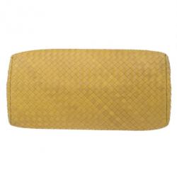 Pre Owned Bottega Veneta Mustard Leather Roma Intrecciato Tote