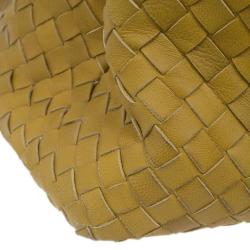 Pre Owned Bottega Veneta Mustard Leather Roma Intrecciato Tote