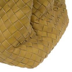 Pre Owned Bottega Veneta Mustard Leather Roma Intrecciato Tote