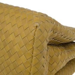 Pre Owned Bottega Veneta Mustard Leather Roma Intrecciato Tote