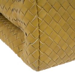 Pre Owned Bottega Veneta Mustard Leather Roma Intrecciato Tote