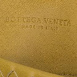 Pre Owned Bottega Veneta Mustard Leather Roma Intrecciato Tote
