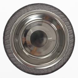 Pre Owned Bottega Veneta Brown Intrecciato Dog Bowl