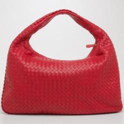 Pre Owned Bottega Veneta Large Intrecciato Nappa in Red
