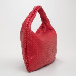 Pre Owned Bottega Veneta Large Intrecciato Nappa in Red