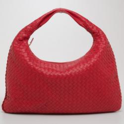 Pre Owned Bottega Veneta Large Intrecciato Nappa in Red