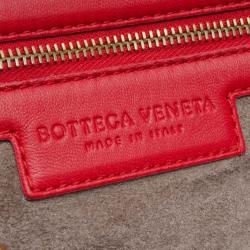 Pre Owned Bottega Veneta Large Intrecciato Nappa in Red