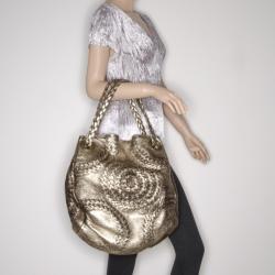 Pre Owned Bottega Veneta Gold Illusion Hobo