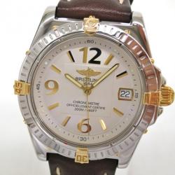 Breitling Callistino Wristwatch SS YG Leather White Ladies